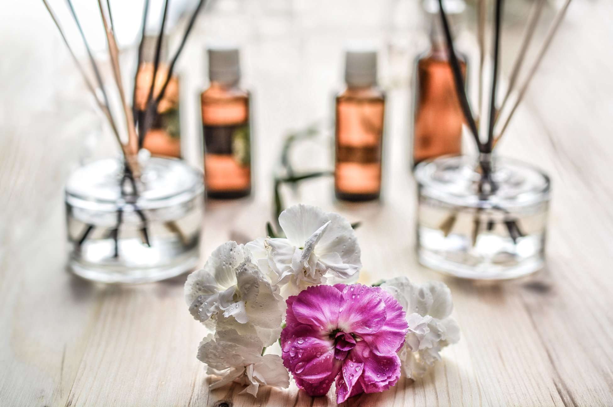 Essential oils are used for aromatherapy