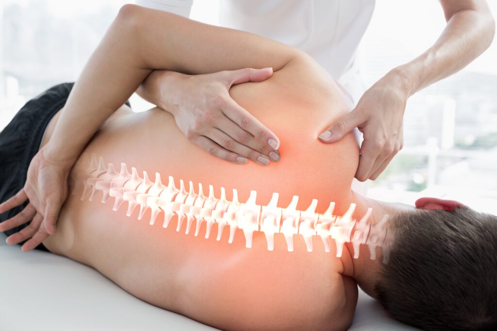 Massage Graphic Showing Spine and Pain Relief