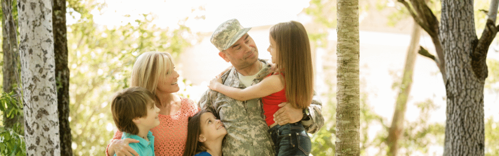 soldier with family